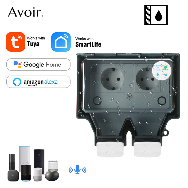 Outdoor Power Outlet Waterproof - Avoir Tuya Wall Electrical Sockets Ip66