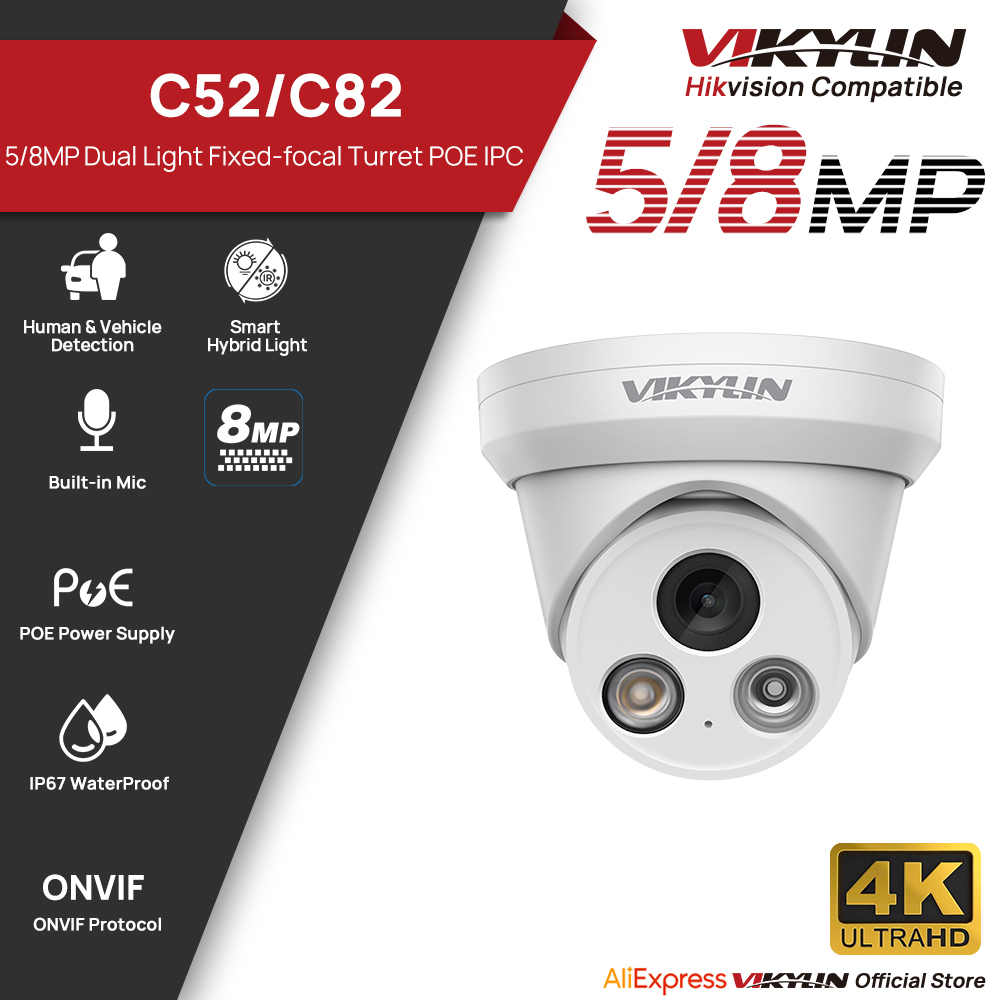 Outdoor Power G Motion - VIKYLIN 5/8MP 4K IP Camera Dual