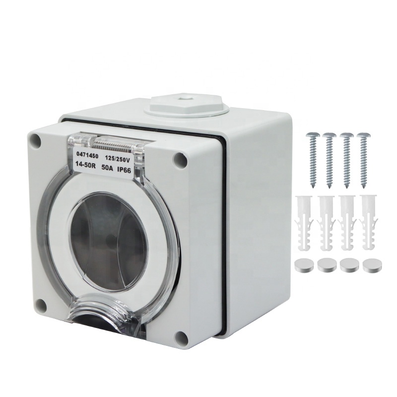 Outdoor Power Outlet Waterproof - 50 Amp Generator RV Power Inlet