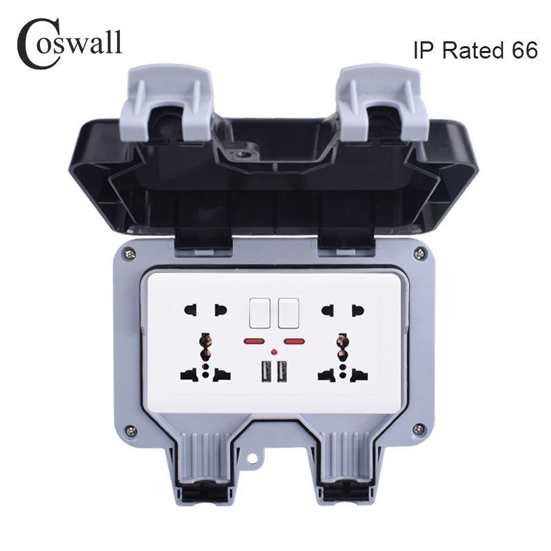 Outdoor Power Outlet Waterproof - Coswall IP66 Weatherproof Waterproof Outdoor BOX