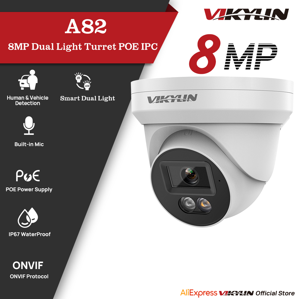 Outdoor Power G Motion - VIKYLIN 8MP IP Security Camera Poe