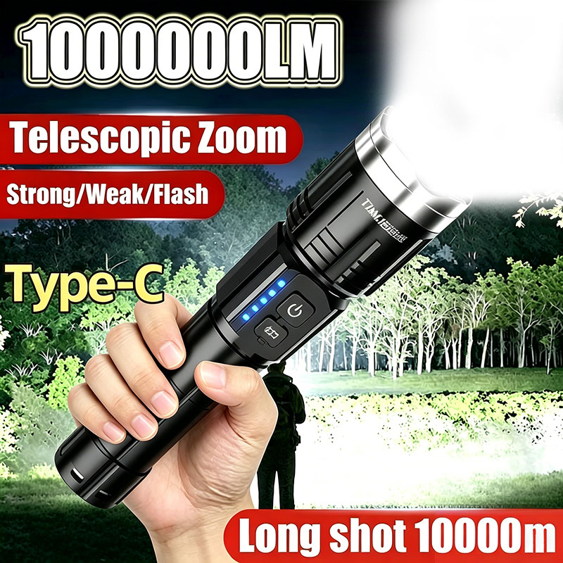 Outdoor Power Inc - High Power LED Flashlight Powerful TYPE-C