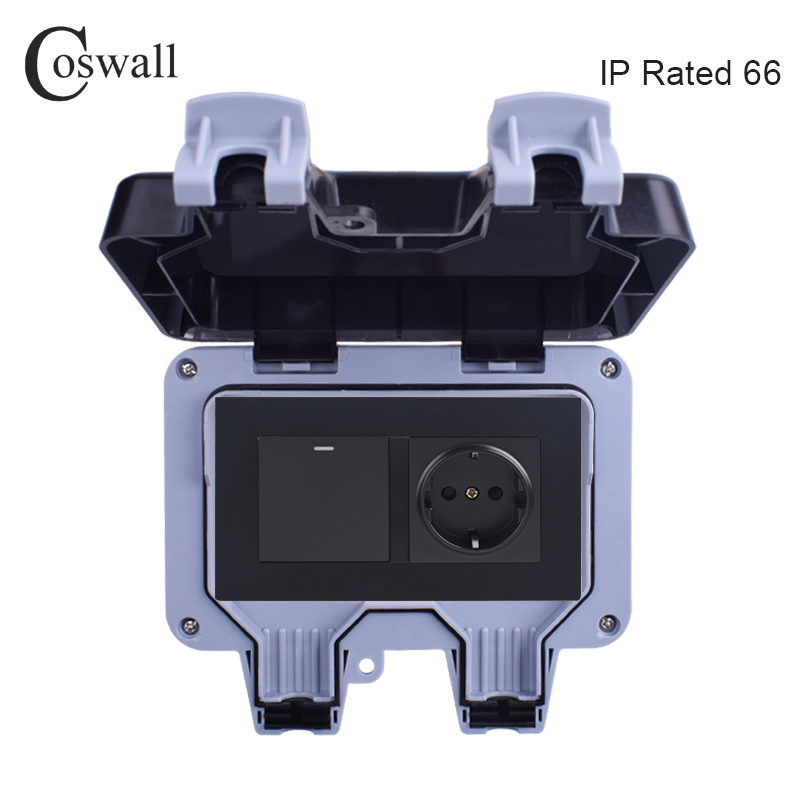 Coswall IP66 Weatherproof Wate - Outdoor Power Outlet Waterproof ulasan dan harga
