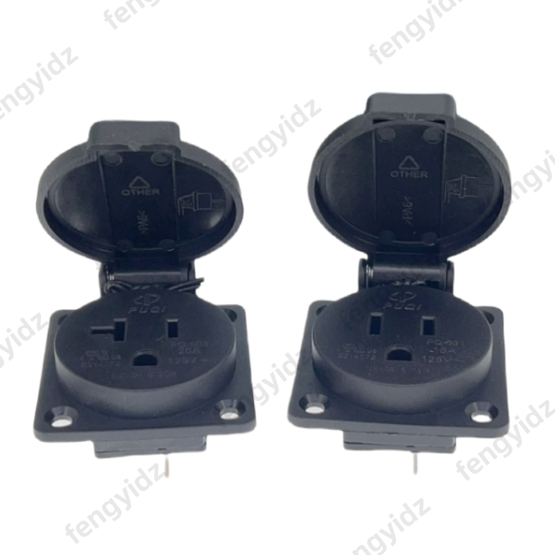 Black 125V 15A 20A IP44 CE Ame - Outdoor Power Outlet Waterproof ulasan dan harga