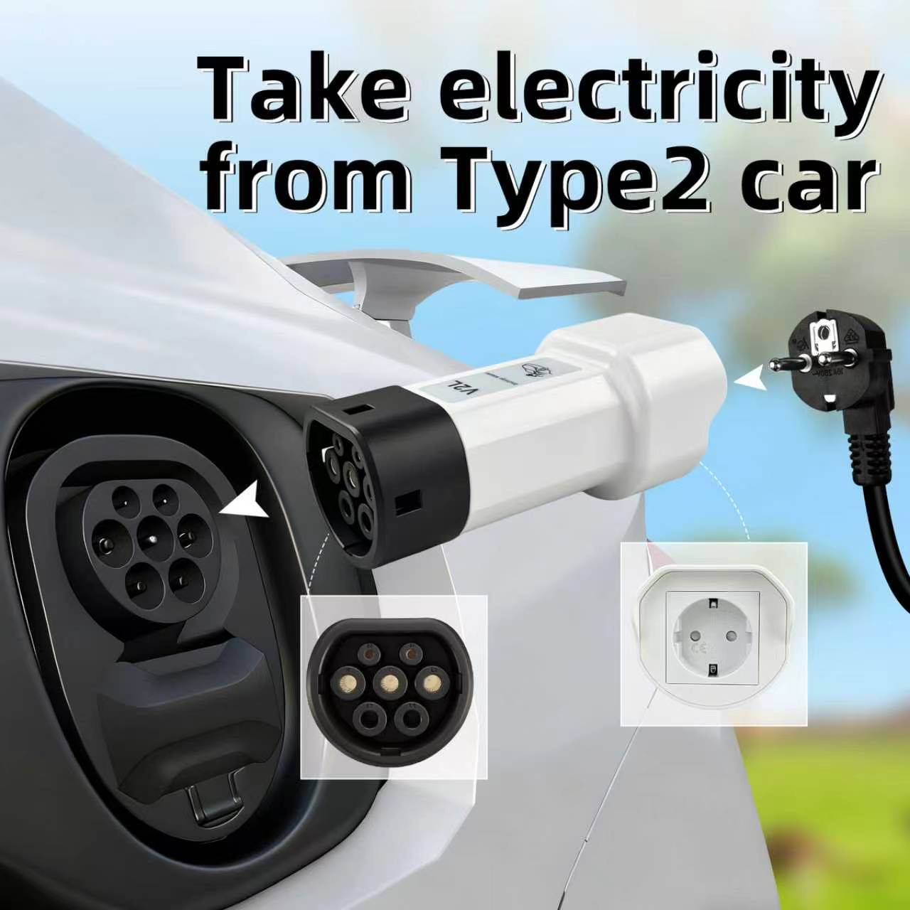 EVqiaoyi 16A Type2 V2L Dischar - Outdoor Power Inc ulasan dan harga