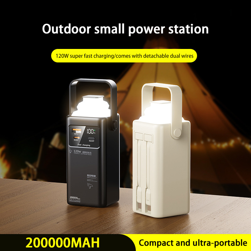 120W Power Bank 200000mAh Larg - Outdoor Power Wire ulasan dan harga