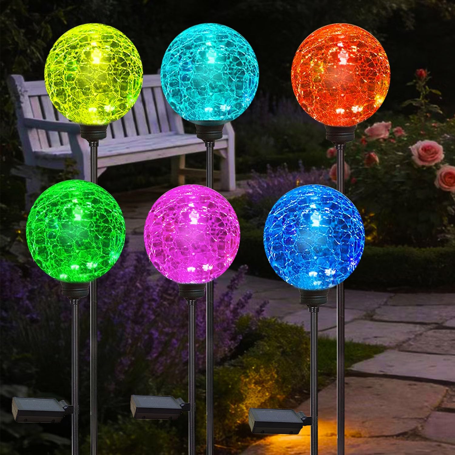 Solar Garden Lights, 6 Pack Mu - Outdoor Power Pack ulasan dan harga