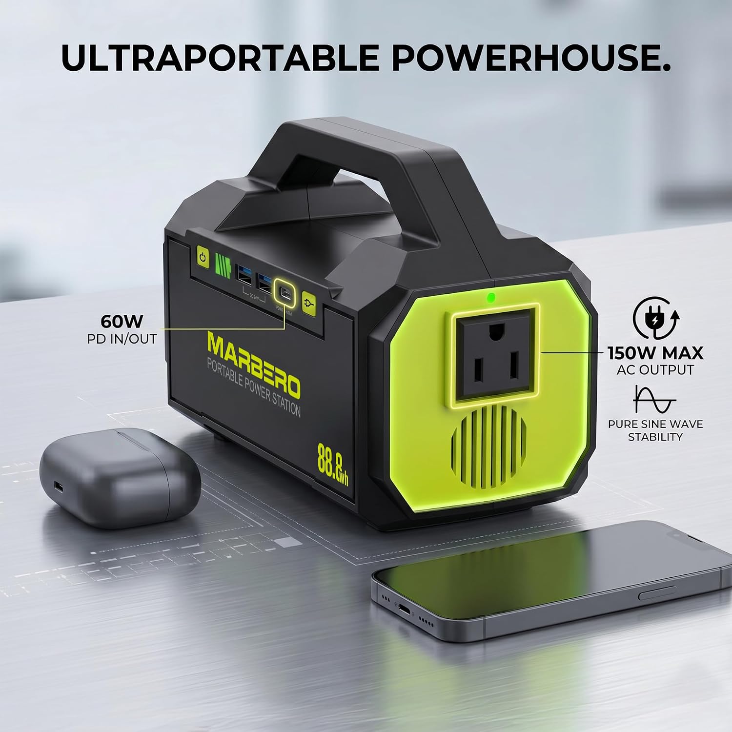 Portable Power Station with AC - Outdoor Power Bank With Ac Outlet ulasan dan harga