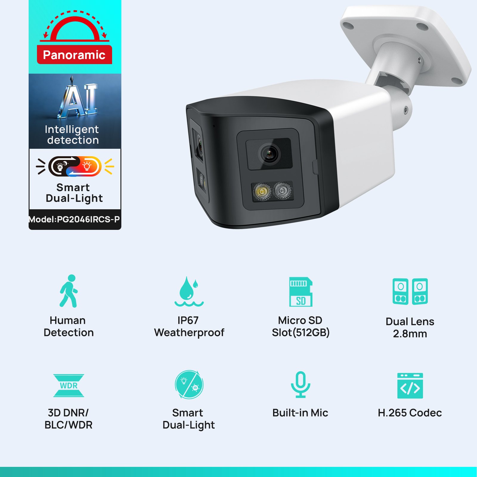 VIKYLIN 170° Panoramic Securit - Outdoor Power G Motion ulasan dan harga