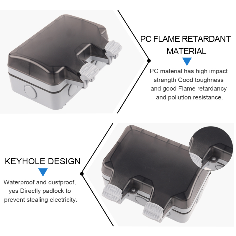 IP66 EU Germany Standard Water - Outdoor Power Outlet Waterproof ulasan dan harga
