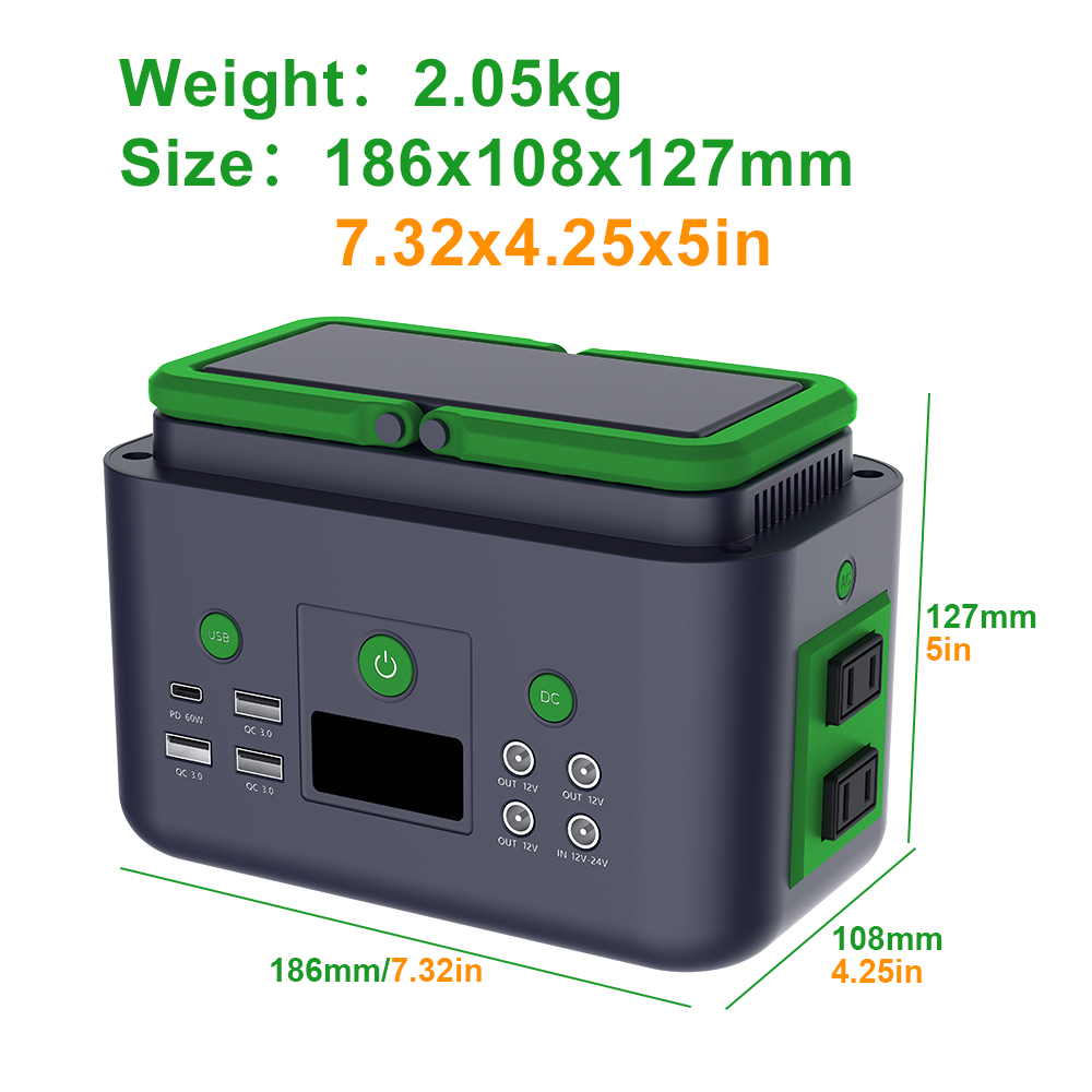 200W Portable Solar Power Stat - Outdoor Power Bank With Ac Outlet ulasan dan harga