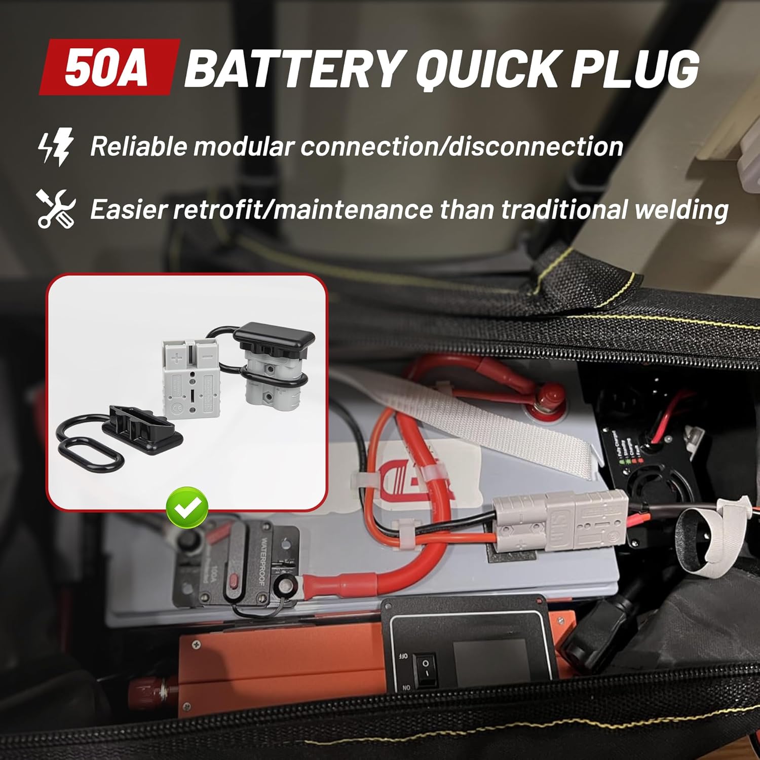 2PCS 50A Battery Quick Connect - Outdoor Power Disconnect ulasan dan harga