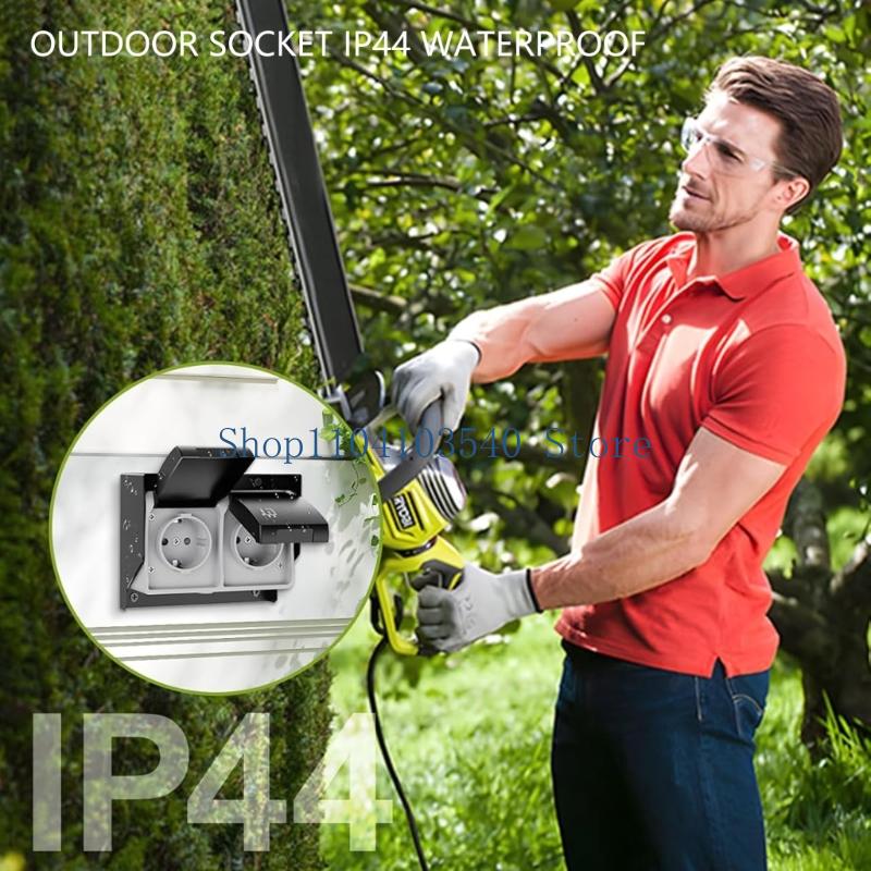 02DC 2 Gang Waterproof Outlet  - Outdoor Power Outlet Waterproof ulasan dan harga