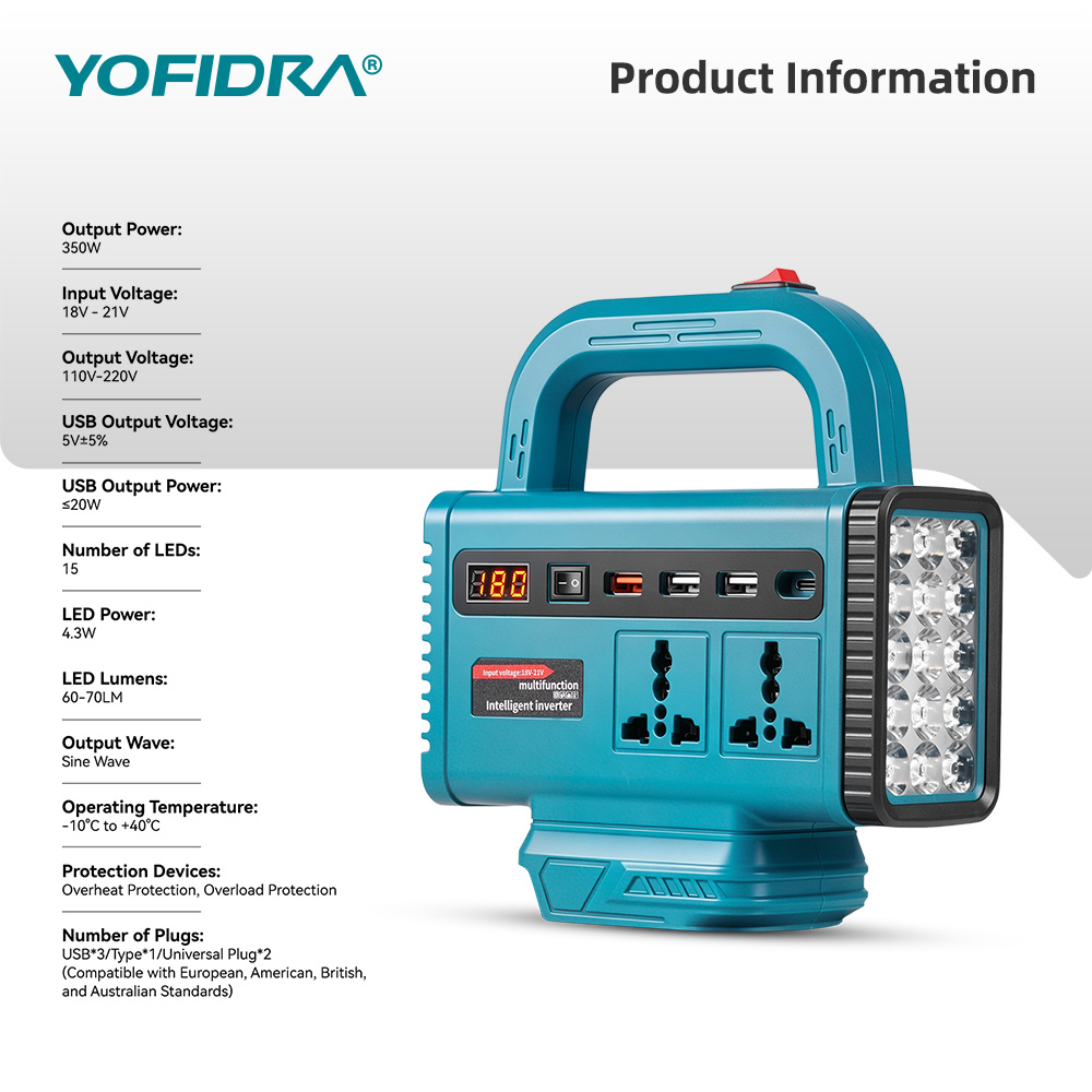 YOFIDRA 220V Portable Power In - Outdoor Power Inc ulasan dan harga