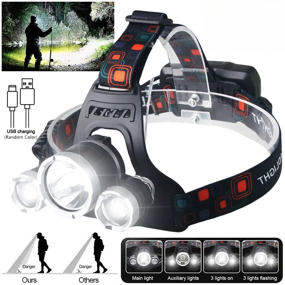 High Power LED Headlamp 18650  - Outdoor Power Supply ulasan dan harga