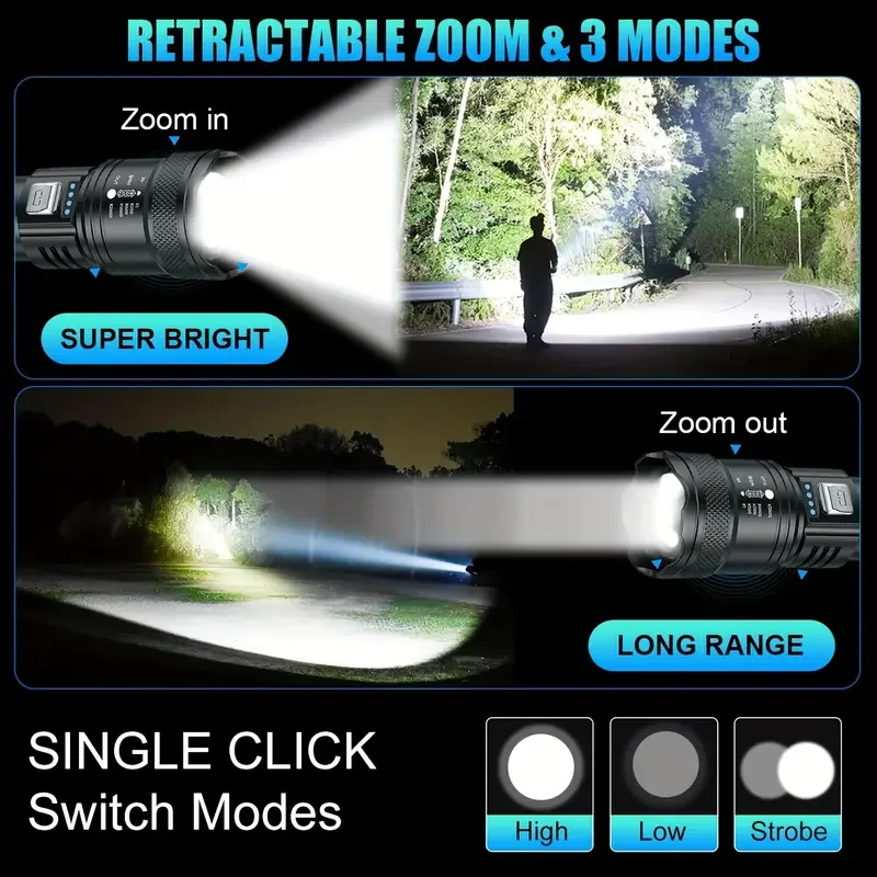 Tactical LED Flashlight 2000LM - Outdoor Power Supply ulasan dan harga