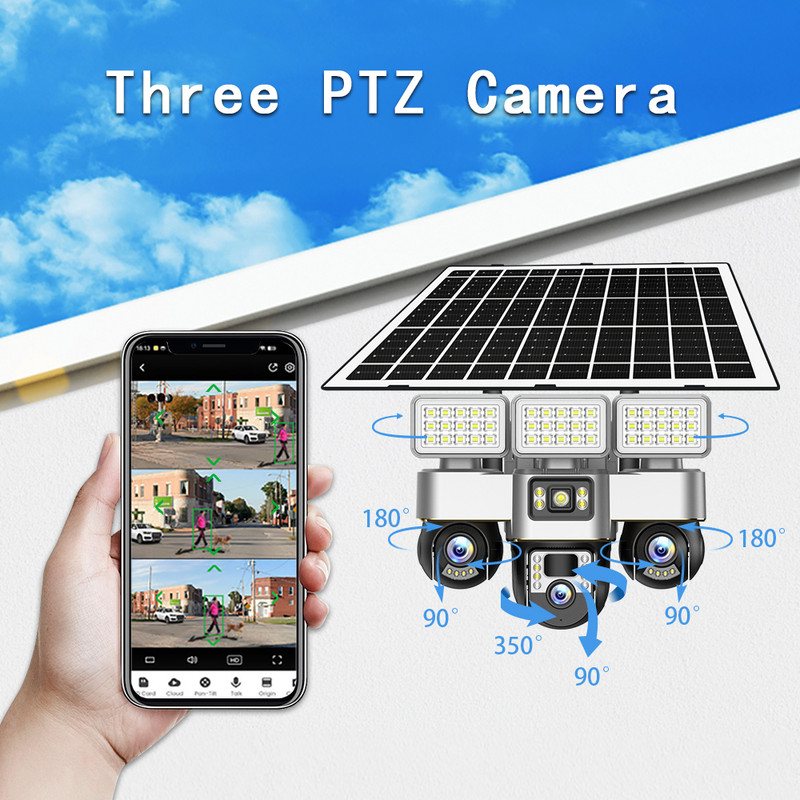 3 Screen 3 Lens 6MP Solar PTZ  - Outdoor Power G Motion ulasan dan harga