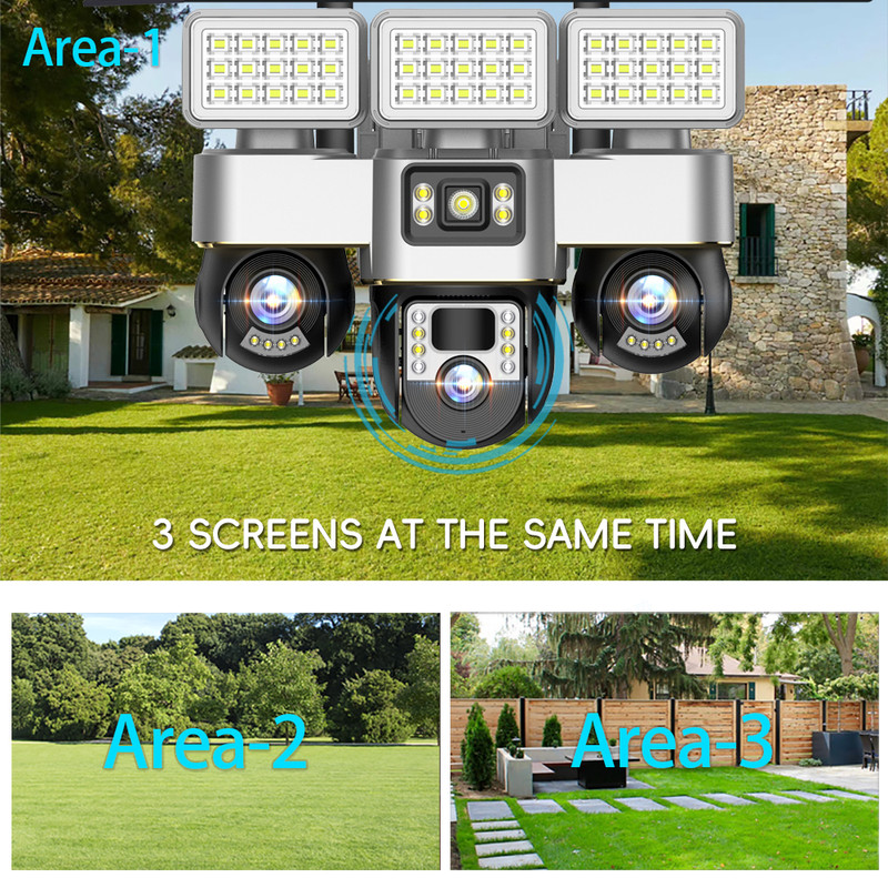 3 Screen 3 Lens 6MP Solar PTZ  - Outdoor Power G Motion ulasan dan harga