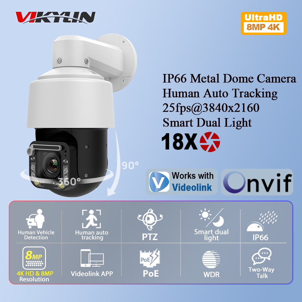 Vikylin 4K 8MP 18X Zoom PTZ IP - Outdoor Power G Motion ulasan dan harga
